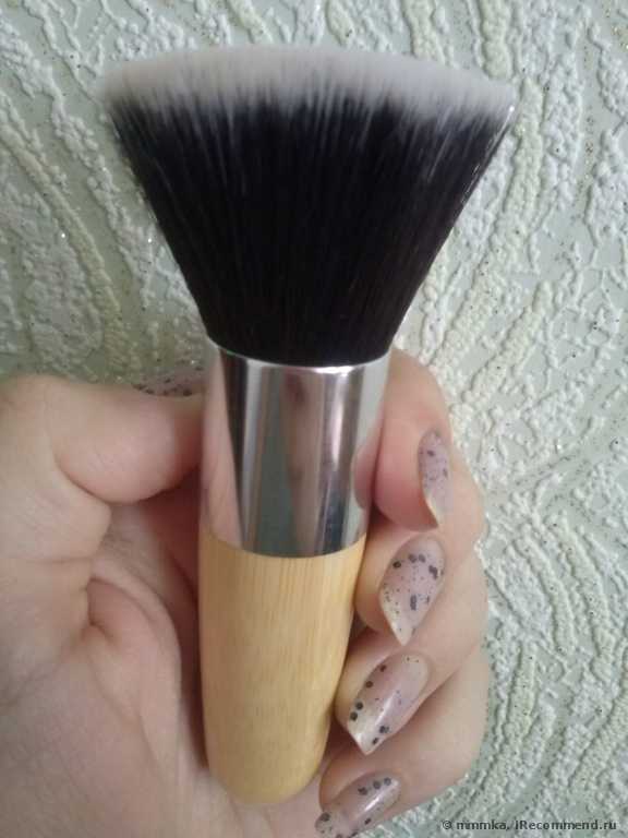 Кисть для пудры Buyincoins Environmental Flat Top Buffer Makeup Bamboo Cosmetic Foundation Powder Brush - фото