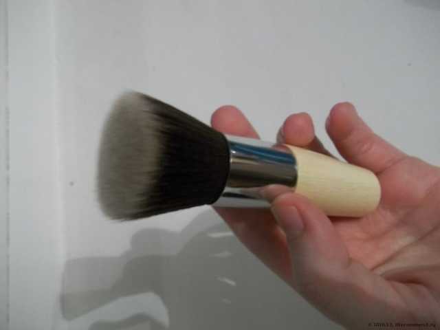 Кисть для пудры Buyincoins Environmental Flat Top Buffer Makeup Bamboo Cosmetic Foundation Powder Brush - фото
