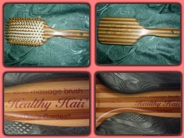 Щетка-брашинг Olivia Garden Healthy Hair Ionic Massage ионная из бамбука HH 1-4 - фото