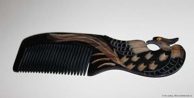 Расческа Aliexpress   из натурального рога Natural Horn Comb Carved Phoenix Peacock Elegant Hair Care Accessories Free Shipping 010 - фото