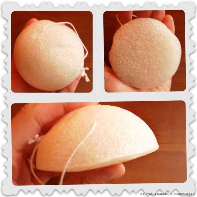 Спонж для лица Aliexpress   Natural Konjac Konnyaku Facial Puff Face Wash Cleansing Sponge Green - фото