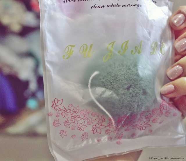 Спонж для лица Aliexpress   Natural Konjac Konnyaku Facial Puff Face Wash Cleansing Sponge Green - фото