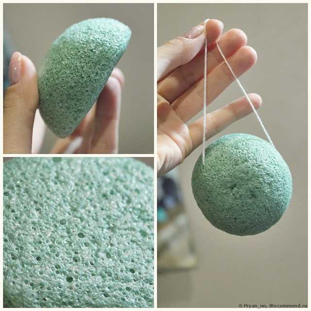 Спонж для лица Aliexpress   Natural Konjac Konnyaku Facial Puff Face Wash Cleansing Sponge Green - фото