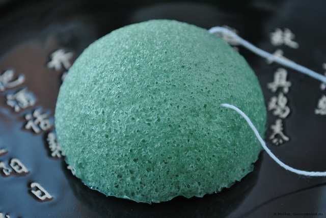 Спонж для лица Aliexpress   Natural Konjac Konnyaku Facial Puff Face Wash Cleansing Sponge Green - фото