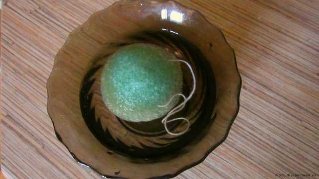 Спонж для лица Aliexpress   Natural Konjac Konnyaku Facial Puff Face Wash Cleansing Sponge Green - фото