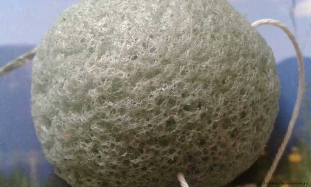 Спонж для лица Aliexpress   Natural Konjac Konnyaku Facial Puff Face Wash Cleansing Sponge Green - фото