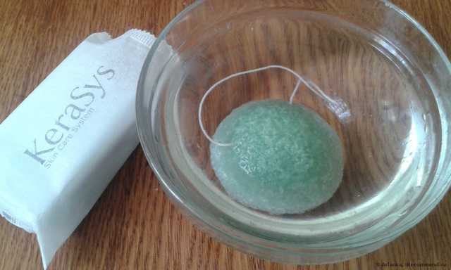 Спонж для лица Aliexpress   Natural Konjac Konnyaku Facial Puff Face Wash Cleansing Sponge Green - фото