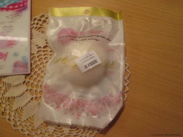 Спонж для лица Aliexpress   Natural Konjac Konnyaku Facial Puff Face Wash Cleansing Sponge Green - фото