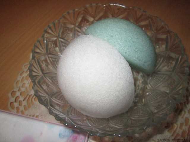 Спонж для лица Aliexpress   Natural Konjac Konnyaku Facial Puff Face Wash Cleansing Sponge Green - фото