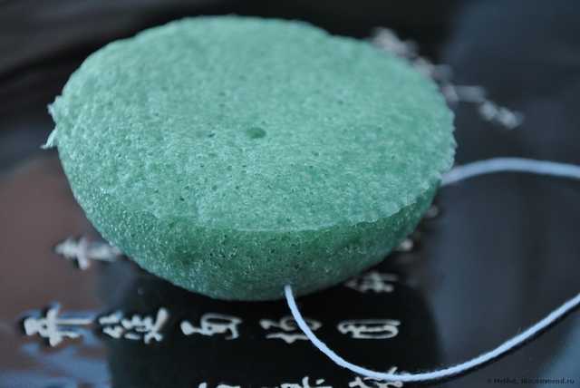 Спонж для лица Aliexpress   Natural Konjac Konnyaku Facial Puff Face Wash Cleansing Sponge Green - фото