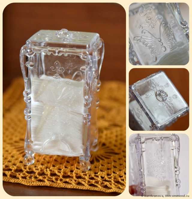 Органайзер для хранения ватных дисков Buyincoins Makeup Cotton Pad Cosmetic Organizer Jewelry Case Storage Box Holder Butterfly - фото
