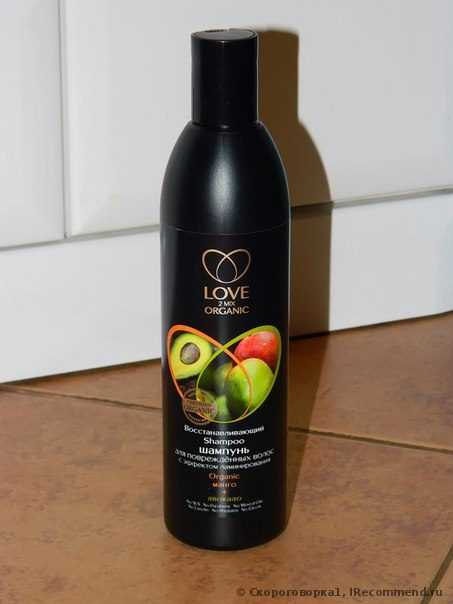 Шампунь для поврежденных волос Love 2 mix organic Восстанавливающий с эффектом ламинирования (манго+авокадо) - фото