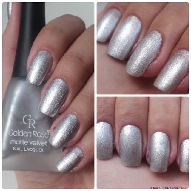 Лак для ногтей Golden Rose Matte Velvet Матовый с перламутровыми частицами - фото