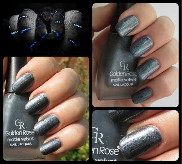 Лак для ногтей Golden Rose Matte Velvet Матовый с перламутровыми частицами - фото