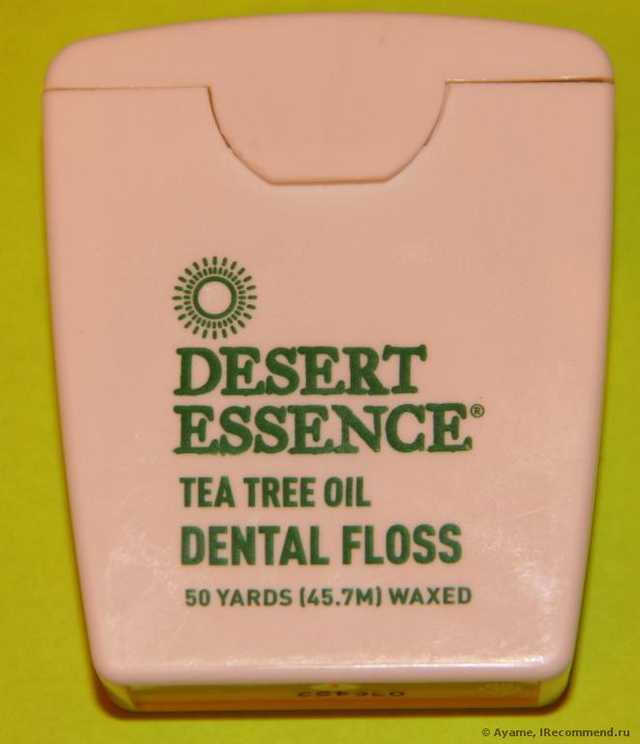 Зубная нить Desert Essence Tea Tree Oil Dental Floss, Waxed - фото