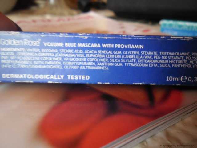 Тушь для ресниц Golden Rose mascara volume голубая - фото