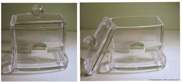 Органайзер Buyincoins Clear Acrylic Q-tip Holder Box Cotton Swabs Stick Storage Cosmetic Makeup Case - фото