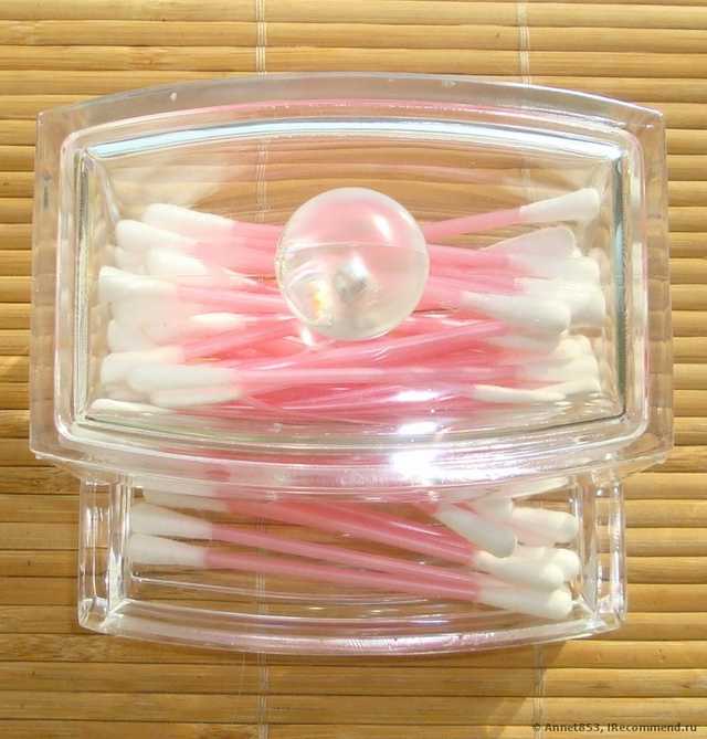 Органайзер Buyincoins Clear Acrylic Q-tip Holder Box Cotton Swabs Stick Storage Cosmetic Makeup Case - фото