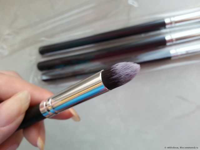 Кисти для макияжа Buyincoins Silver Soft Synthetic Small Cosmetic Blending Foundation Concealer Brushes Set 01 - фото