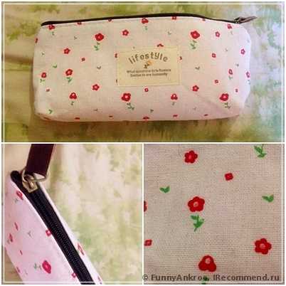 ? Vintage Flower Floral Pencil Pen Cosmetic Makeup Storage Bag Pouch Case Purse ? - цвет: beige 