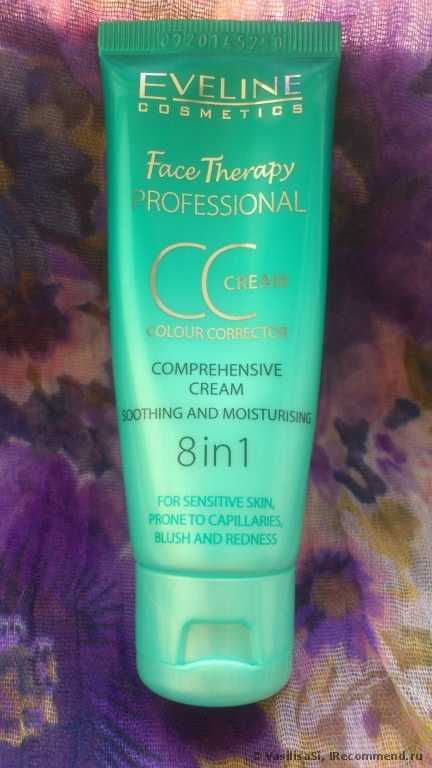 CC Cream Eveline комплексный успокаивающе-увлажняющий крем для сосудистой кожи 8 в 1 - фото