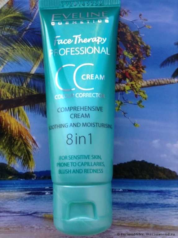 CC Cream Eveline комплексный успокаивающе-увлажняющий крем для сосудистой кожи 8 в 1 - фото
