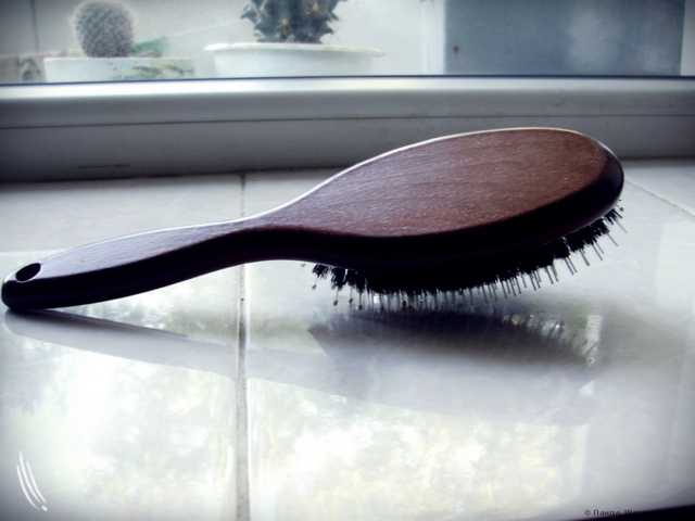 Расческа SALON professional для укладки массажная, дерево, нат/искусств. щетина 7695CLG - фото