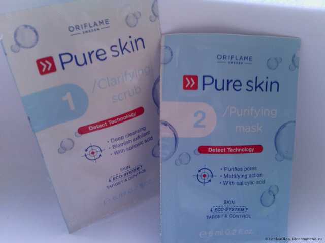 Скраб и очищающая маска для кожи лица Oriflame "Код чистоты" (Pure Skin) - фото