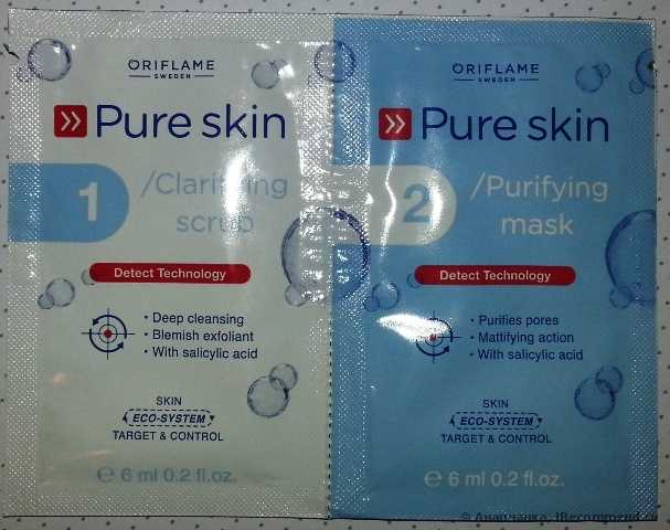 Скраб и очищающая маска для кожи лица Oriflame "Код чистоты" (Pure Skin) - фото