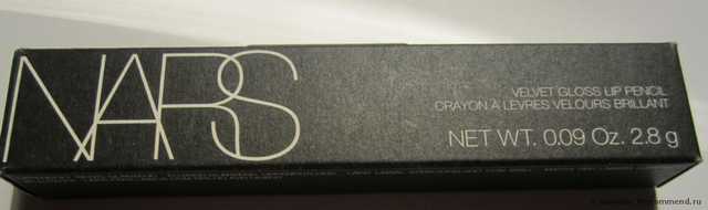 Помада-карандаш для губ Nars velvet gloss lip pencil - фото