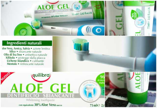 Зубная паста Equilibra Aloe gel Отбеливающая - фото