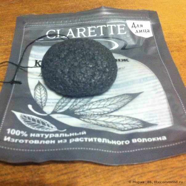 Спонж для лица Clarette Конняку с бамбуковым углем - фото
