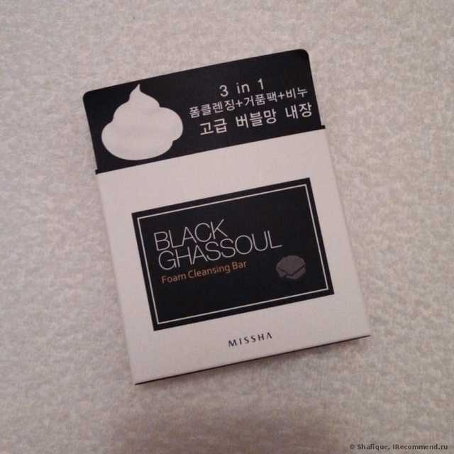 Мыло для лица Missha Black Ghassoul Foam Cleansing Bar - фото
