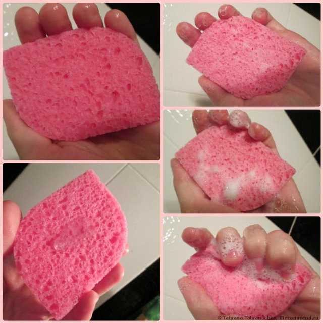 Губка для лица Oriflame Мягкий спонж для умывания из целлюлозы.  Pink Face Sponge. - фото