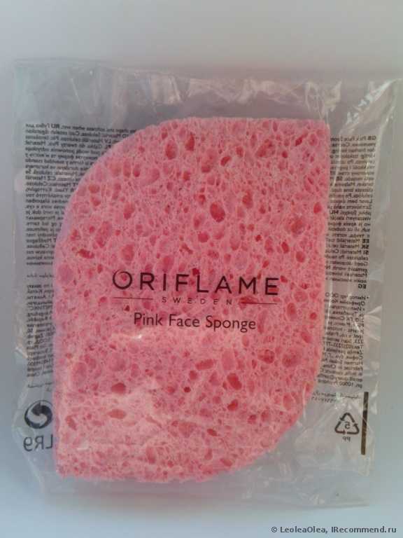 Губка для лица Oriflame Мягкий спонж для умывания из целлюлозы.  Pink Face Sponge. - фото