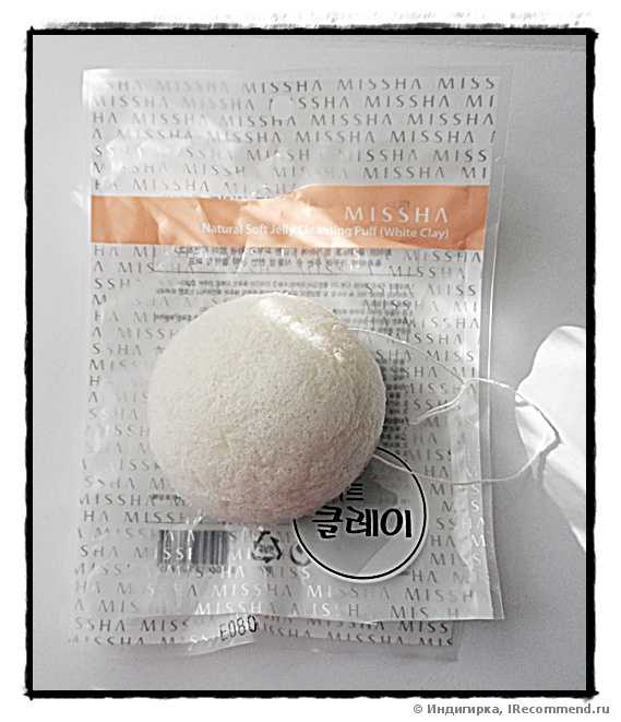 Губка для лица Missha Soft Jelly Cleansing Puff - White Clay - фото