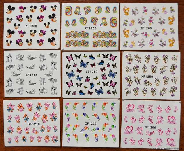 Водные наклейки для ногтей Aliexpress   50 PCS / LOT Nail Art Water Transfers Stickers Nail Decals Stickers Water Decal Cartoon Animation Animal Fish Rabbit - фото