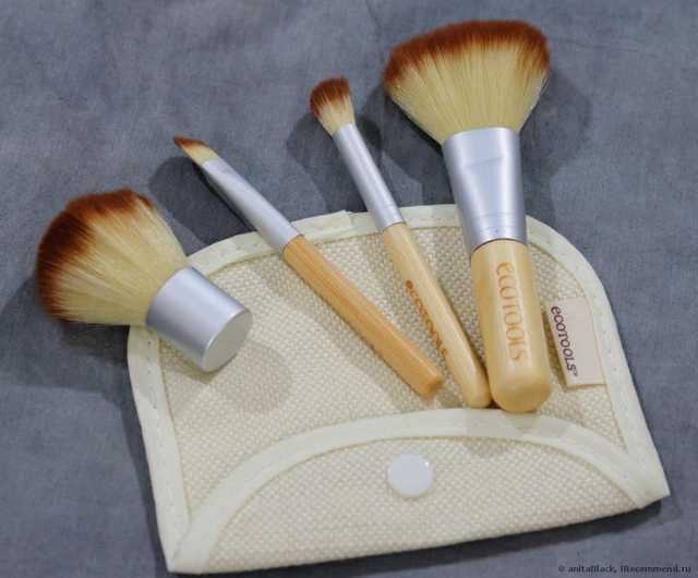 Кисти для макияжа Buyincoins 4Pcs Earth-Friendly Bamboo Elaborate Makeup Brush Brushes Sets - фото