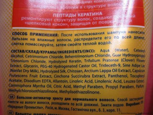 Состав бальзама.