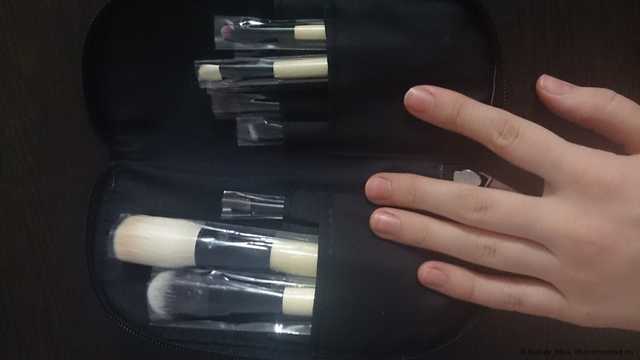 Кисти для макияжа Aliexpress   Professional 9 PCS Cosmetics Makeup Brushes Set with Black Zipper Leather Bag, Brand Make Up Brushes, Free Shipping, Wholesales - фото