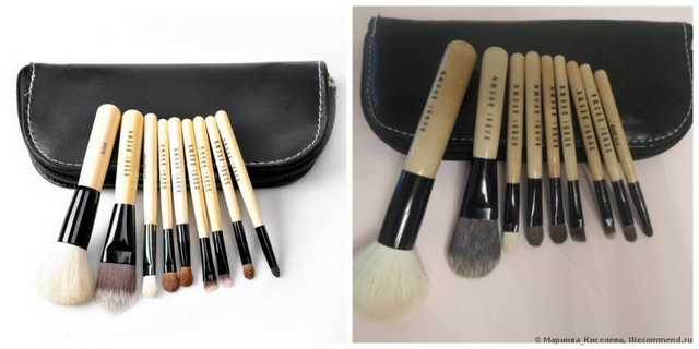 Кисти для макияжа Aliexpress   Professional 9 PCS Cosmetics Makeup Brushes Set with Black Zipper Leather Bag, Brand Make Up Brushes, Free Shipping, Wholesales - фото