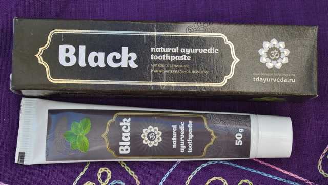 Зубная паста ООО Троговый дом "Аюрведа" Black natural aurvedic toothpast - фото