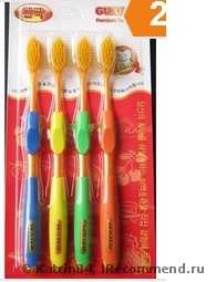 Зубная щетка Aliexpress Free shipping 4pcs sets Korea Bamboo charcoal toothbrush #H0093 - фото