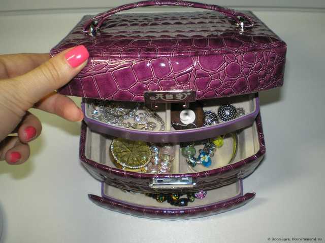 Шкатулка для ювелирных украшений Aliexpress   Copy crocodile skin jewel case - фото