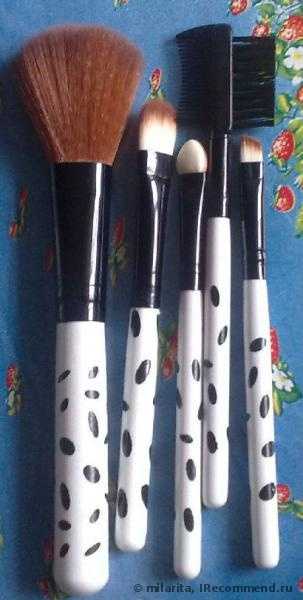Набор кистей Buyincoins 5 Pcs Wool Makeup Brush Set - фото
