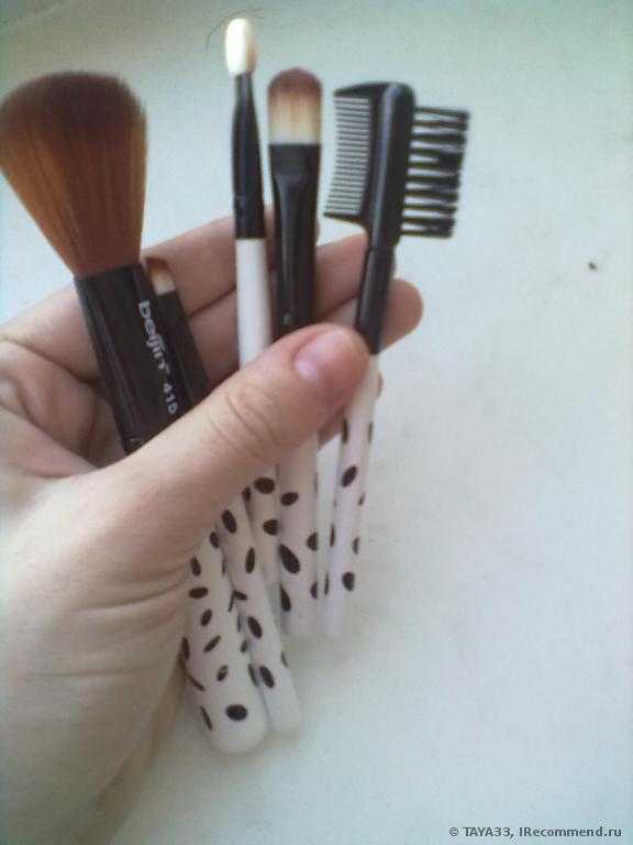 Набор кистей Buyincoins 5 Pcs Wool Makeup Brush Set - фото