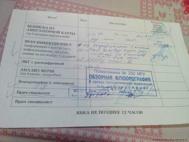 справка о состоянии здоровья 