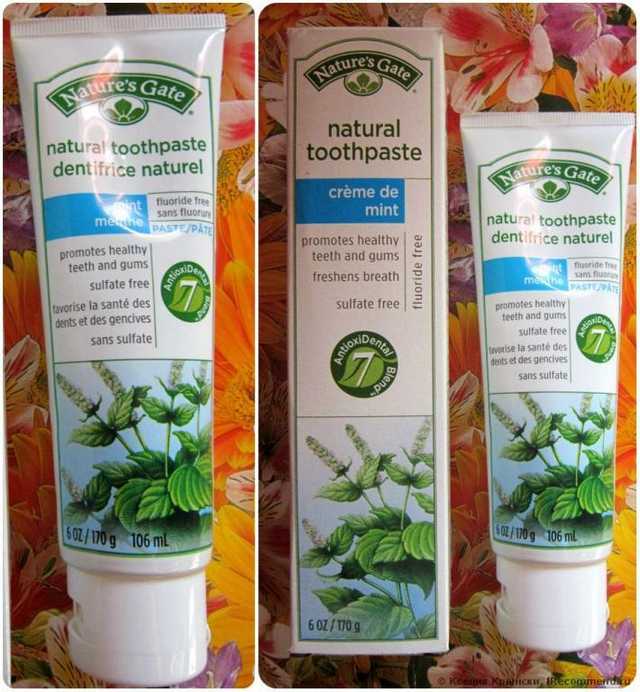 Зубная паста Nature's Gate, Natural Toothpaste, Creme de Mint, Fluoride-Free - фото