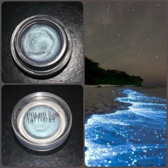 Замечательный обзор на тени от Maybelline Color Tatoo 24HR цвет 60 - Timeless Black(много качественных фото-коллажей)20.03.2014 Дополняю отзыв ещё одним оттенком (к сожалению номер его мне не известен)