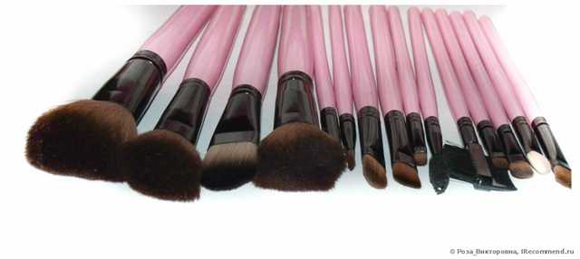 Кисти для макияжа Aliexpress   15PCS Makeup Brushes Tools Cosmetic Brush Set Eyebrow Comb with Roll up Snake Pattern Bag - фото